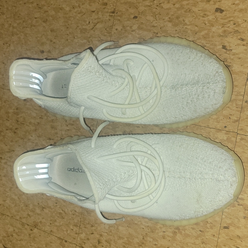 Men all white Yeezy sneakers Size 12 used